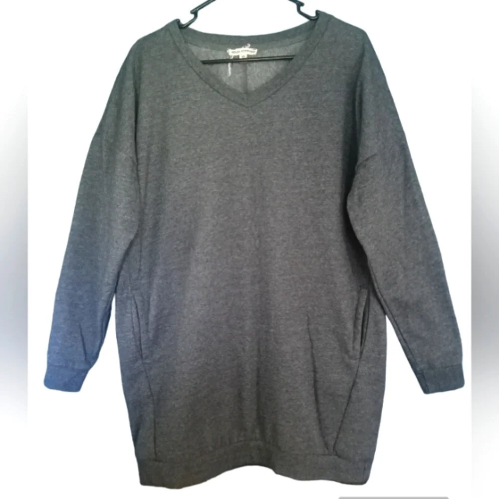 Zenana Outfitters Gray Sweater Dress With Pockets Size Small/Medium Cotton Blend